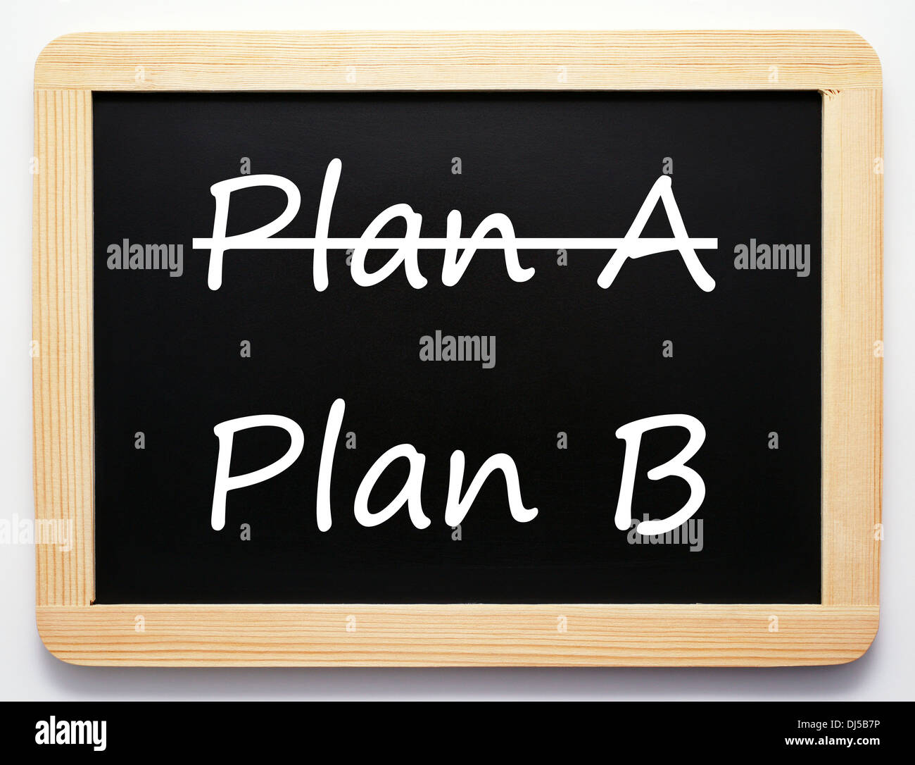 Plan A and Plan B Chalk Board Stock Photo Alamy