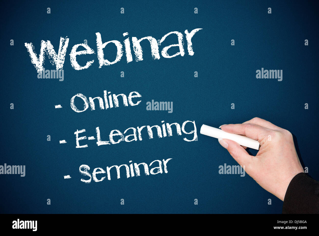 Webinar - Online e-Learning Seminar Stock Photo