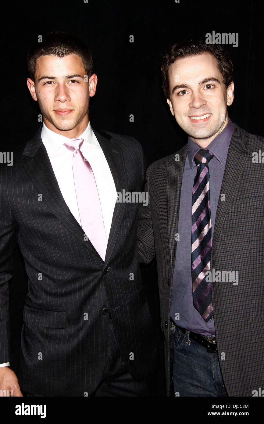 Nick Jonas and Rob McClure The 2012 Broadway Beacon Awards held at The Hudson Theatre – Arrivals. New York City, USA - 04.06.12 Stock Photo