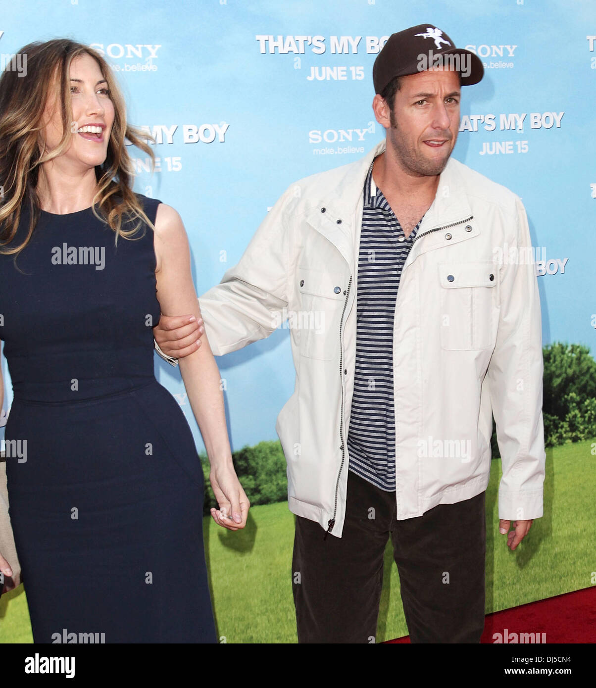 Jackie Titone and Adam Sandler Premiere of Columbia Pictures' "That's