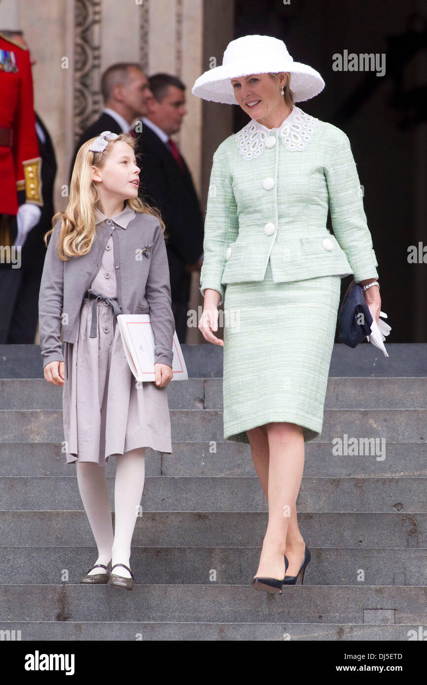 Serena Linley and daughter Margarita Armstrong Jones leaving the Queen