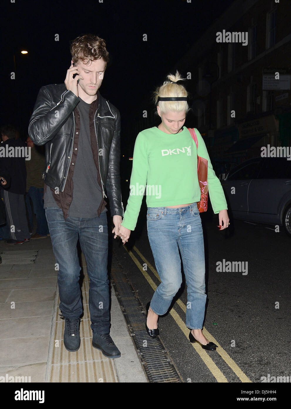 Pixie Geldof and George Barnett leaving The Dove Bar London, England