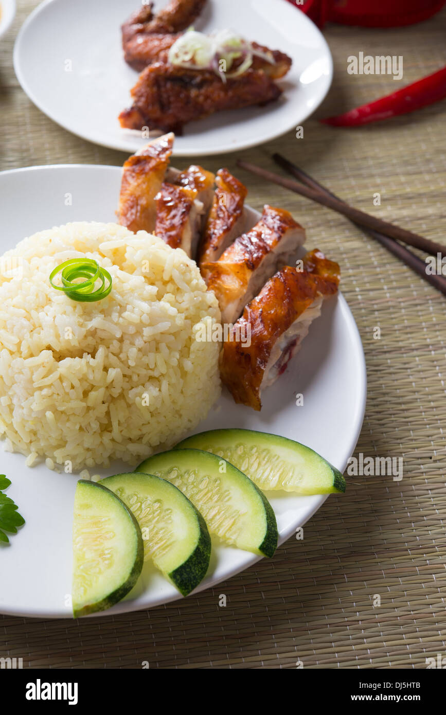 Chicken Rice on the background, asia food Stock Photo - Alamy