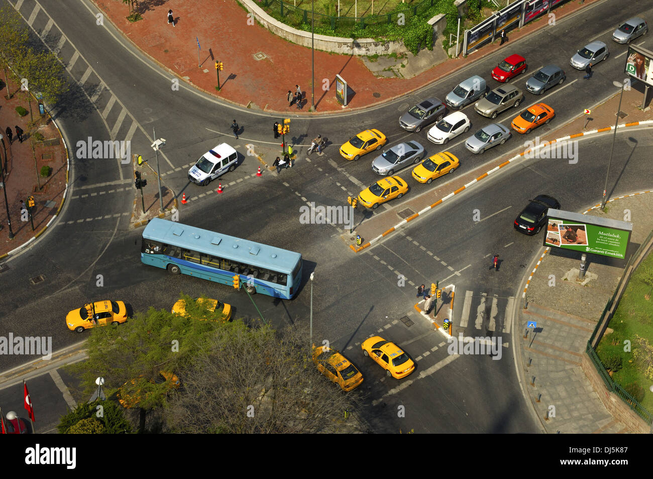 busy intersection, Istanbul,Turkey Stock Photo