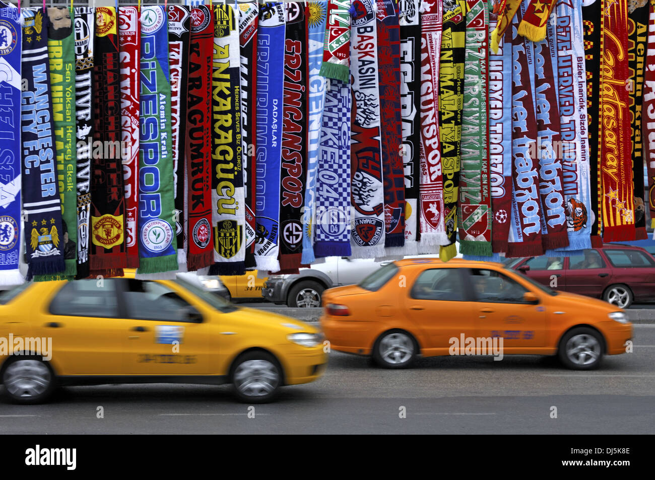 Football scarfs for sale, Istanbul Stock Photo