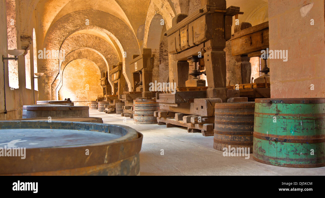 Wine cellar of Eberbach Abbey Stock Photo