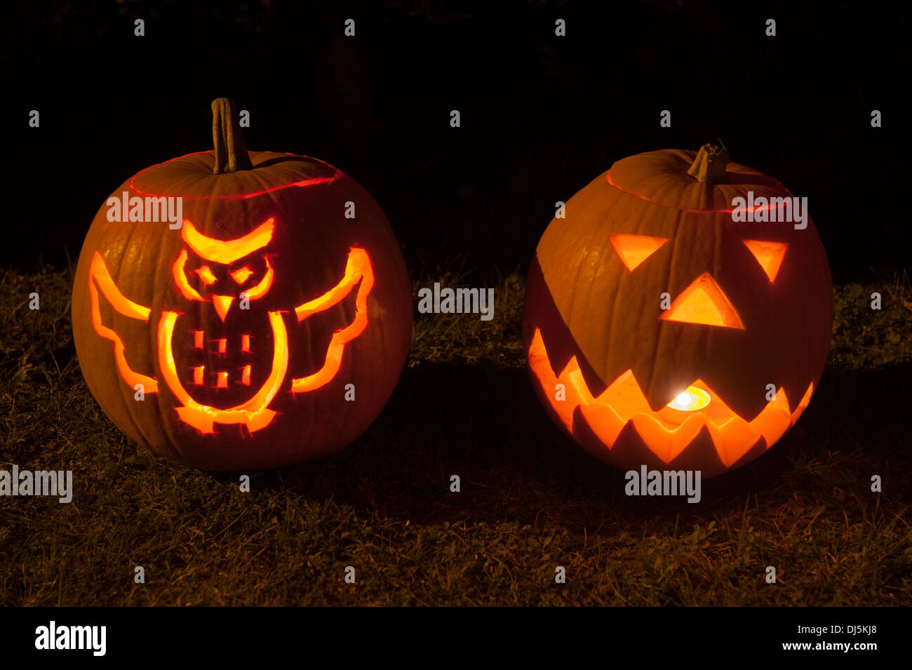 Halloween carved pumpkins Stock Photo - Alamy