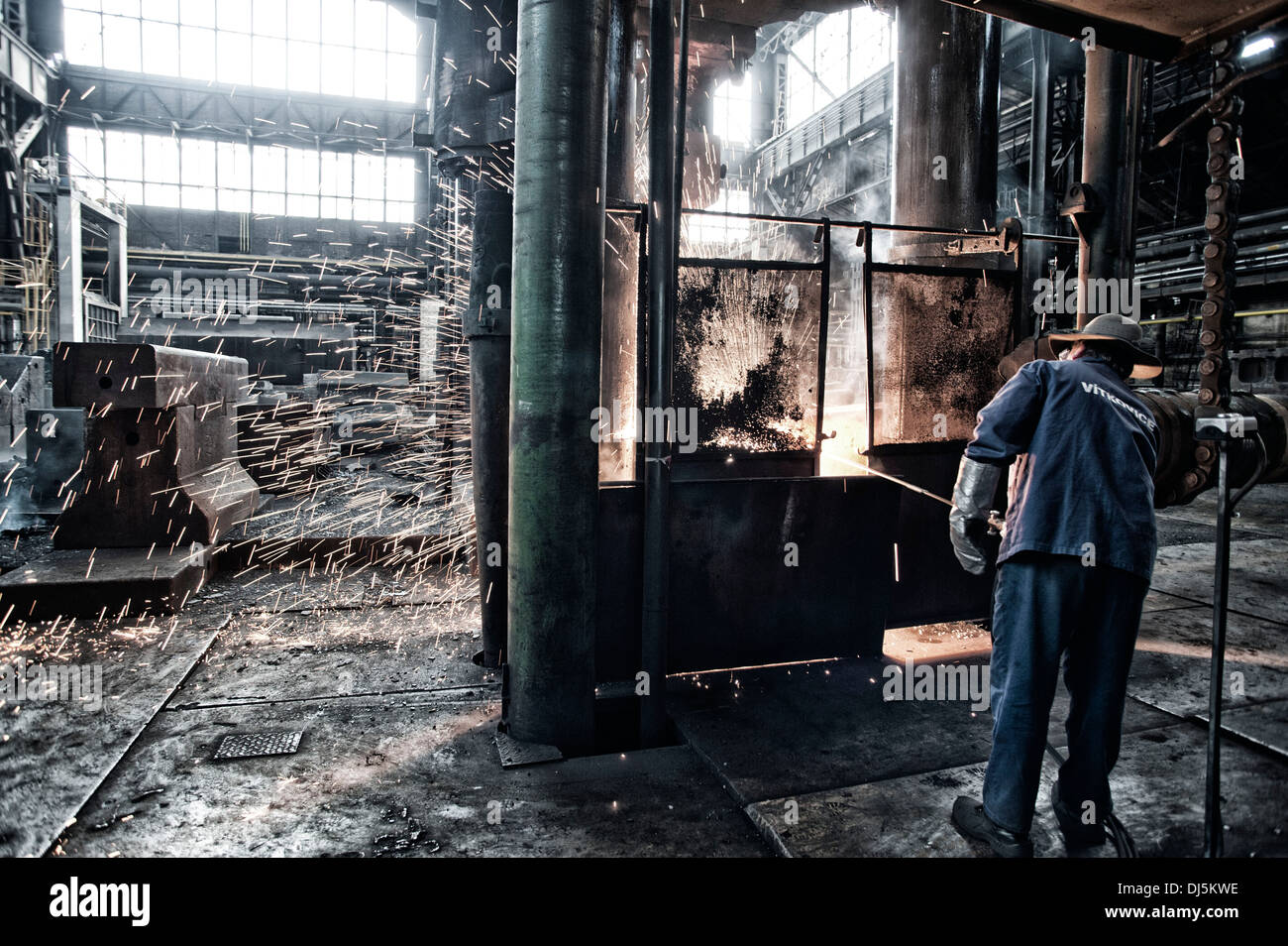 Europe, Czech Republic, Ostrava, Steel mill Dolni Vitkovice, foundry. Stock Photo