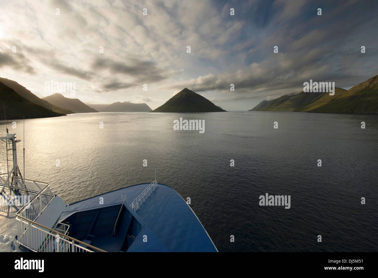 View from the ferry "Norroena" to the Faroe Islands, boat passage