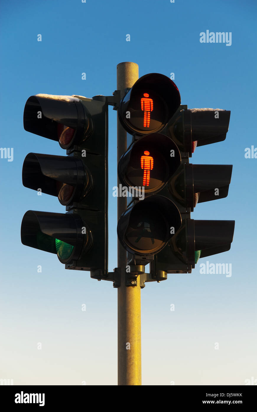 traffic lights on red Stock Photo