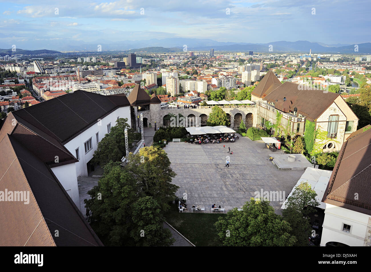 Ljubljana Castle, famous destinations in Slovenia Stock Photo