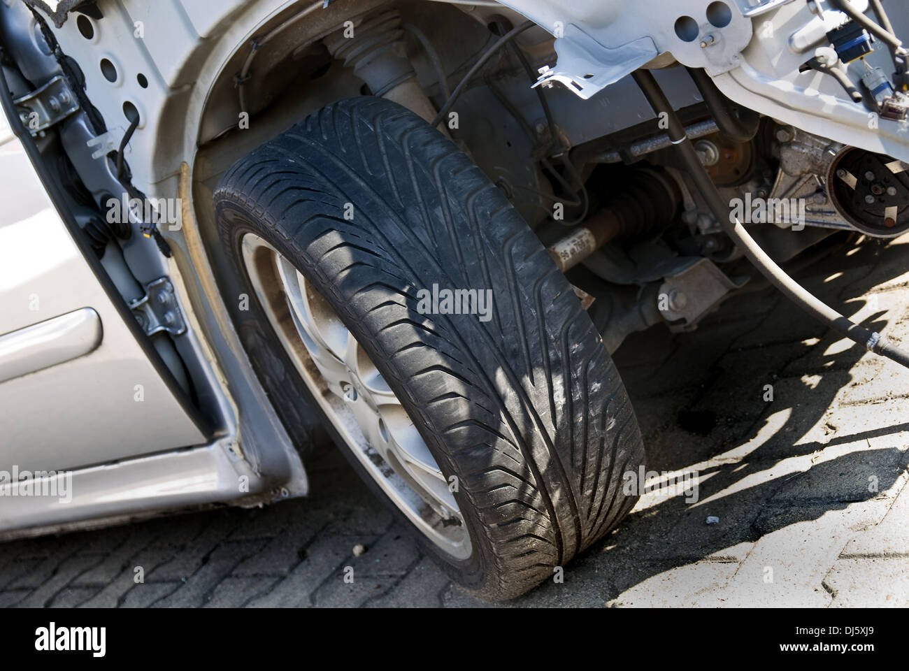 Car involved in accident Stock Photo