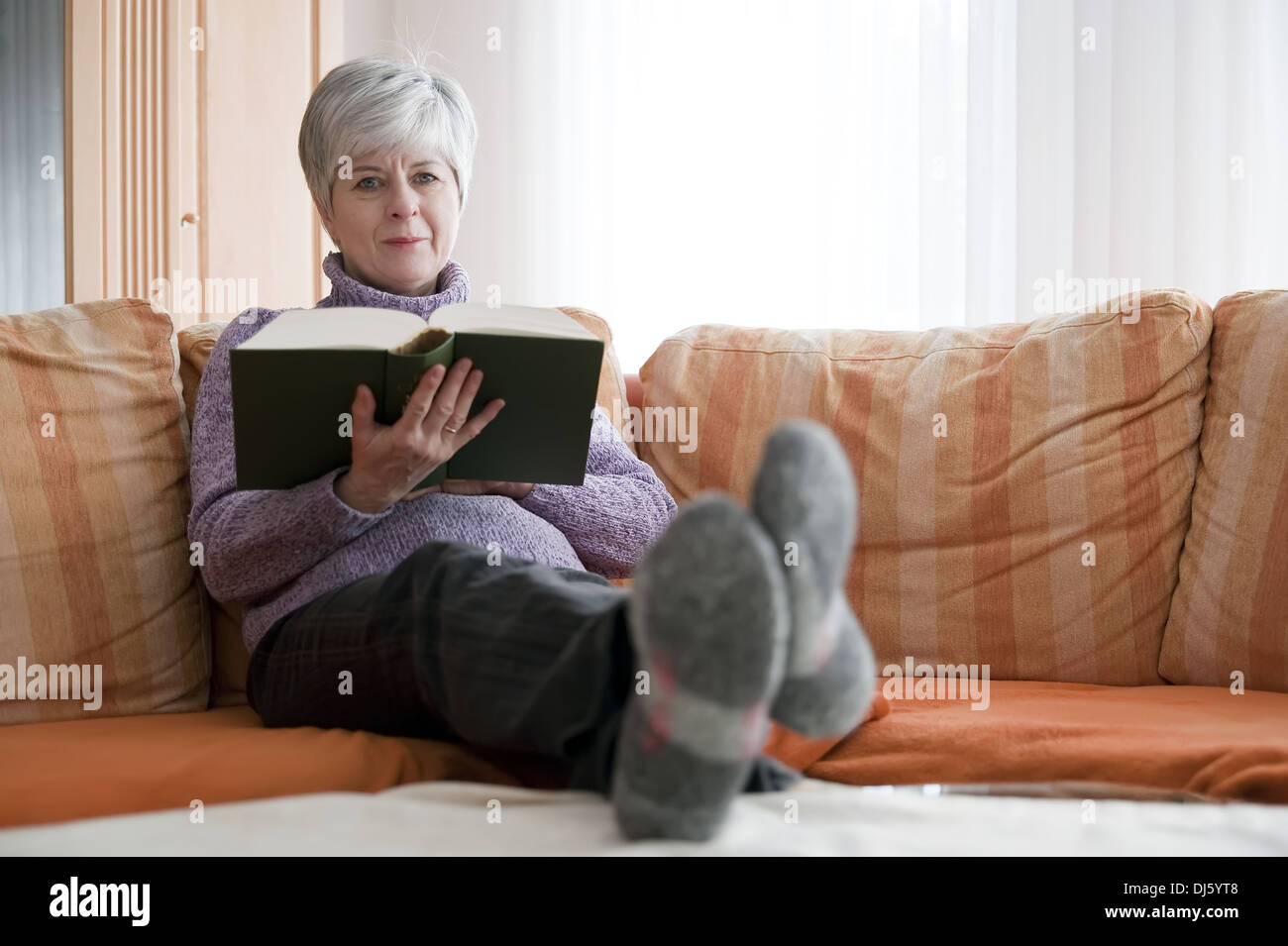 Woman with Book Stock Photo