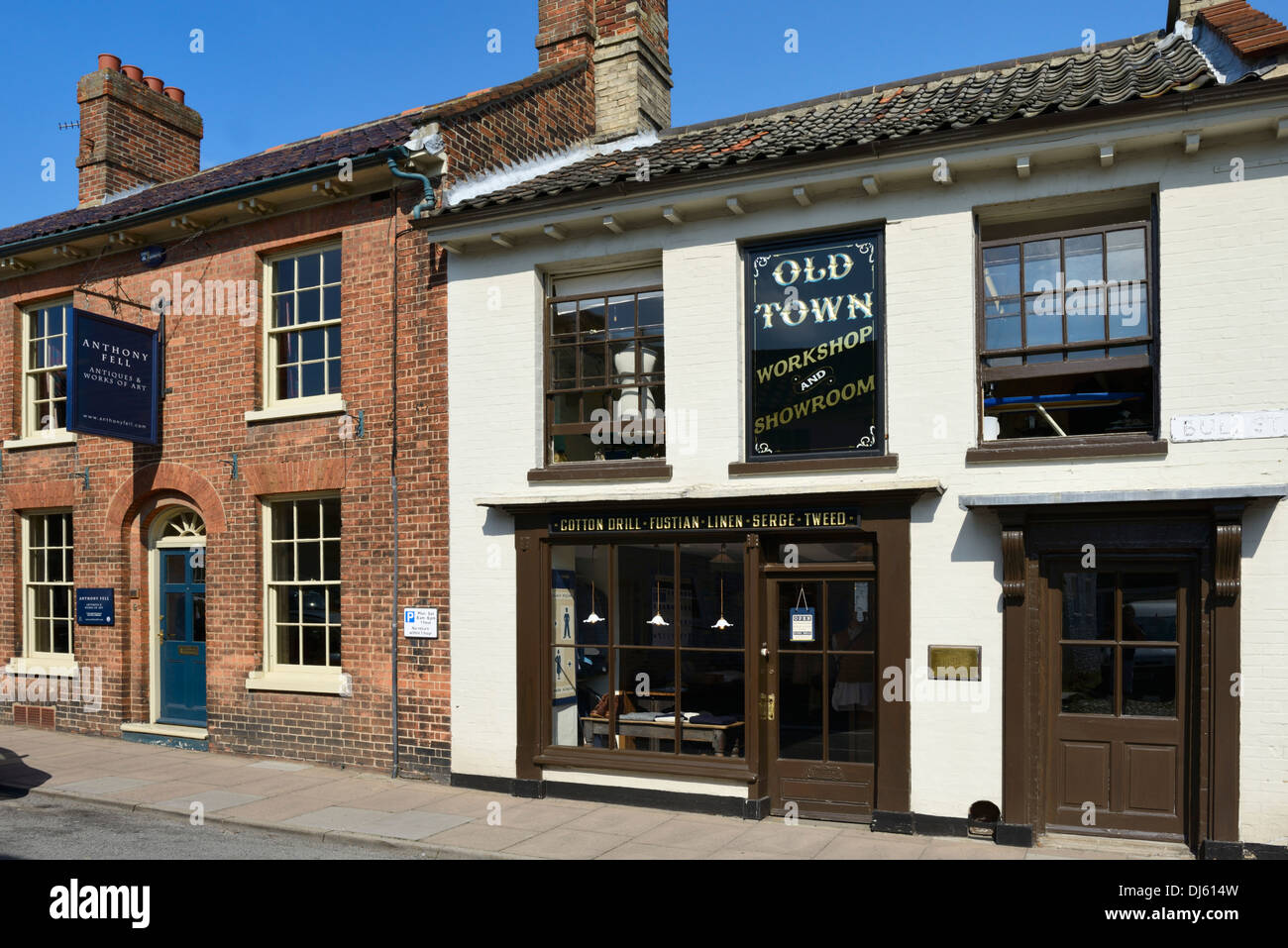 Traditional tailors shop with old signage, Bull Street, Holt, Norfolk