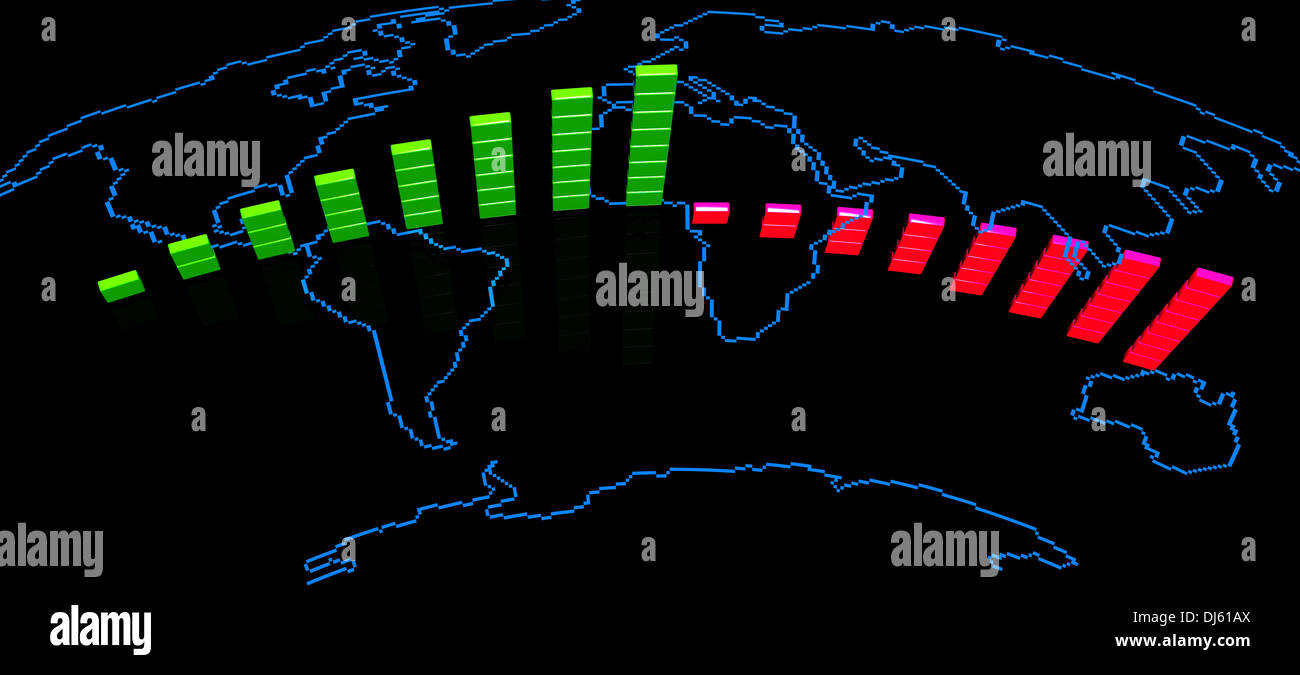 Map with Business Bar Chart Stock Photo - Alamy