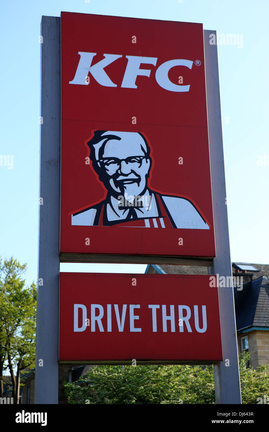 KFC Drive thru sign Stock Photo