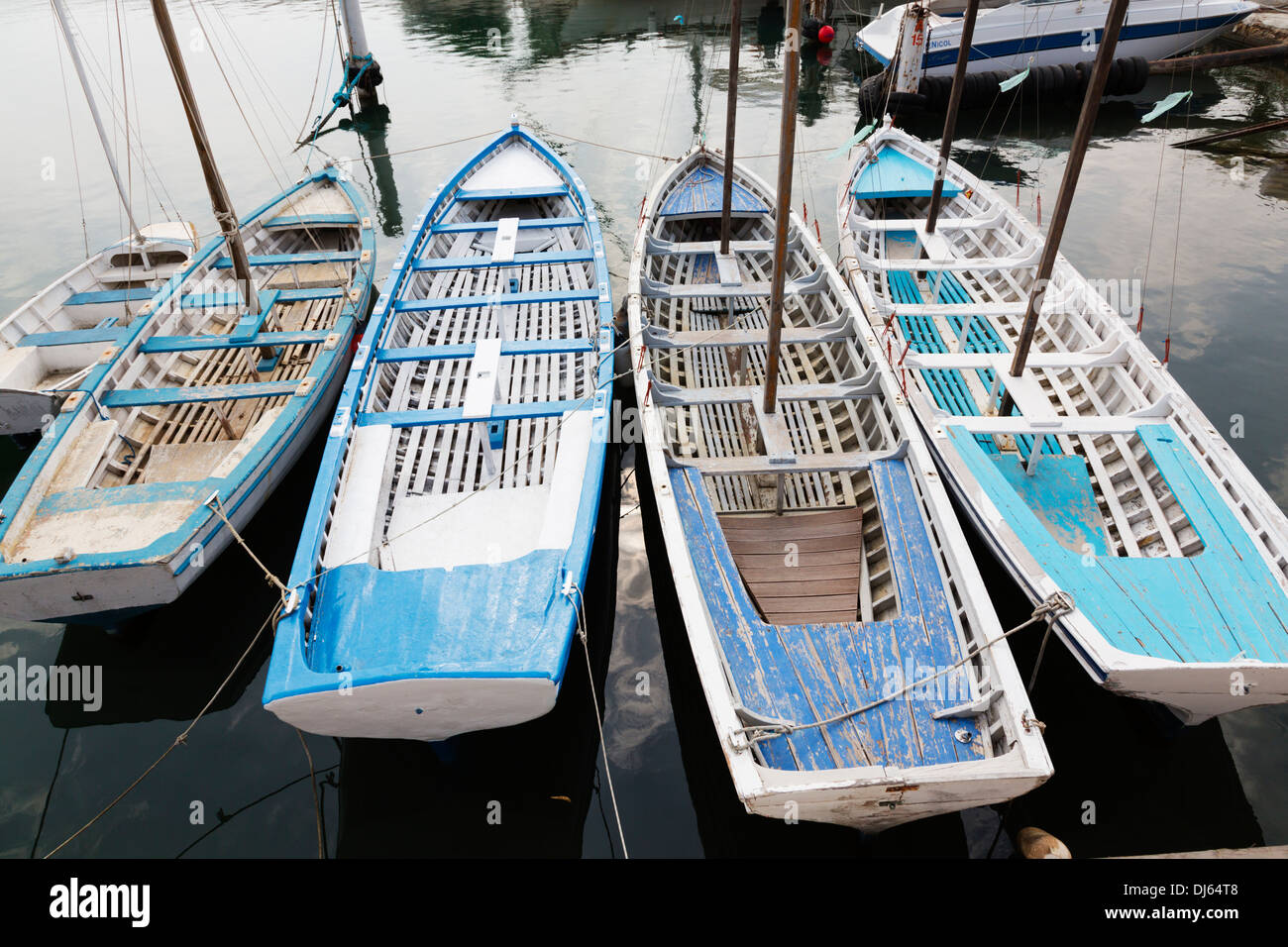 Training boats used by Larnaca Sea Scouts, Cyprus. Stock Photo
