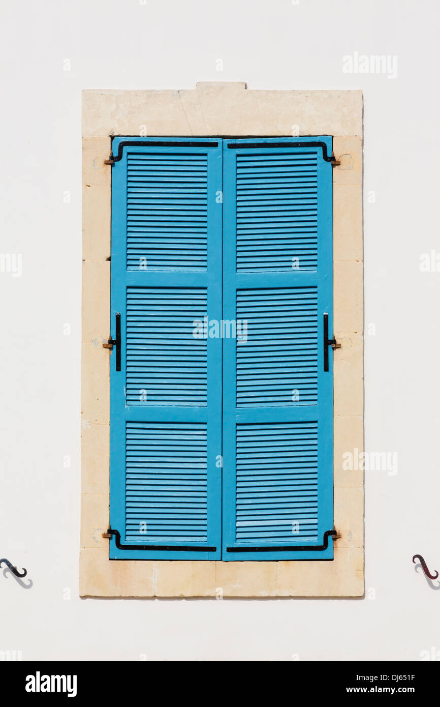 Shuttered, old window. Larnaca, Cyprus Stock Photo