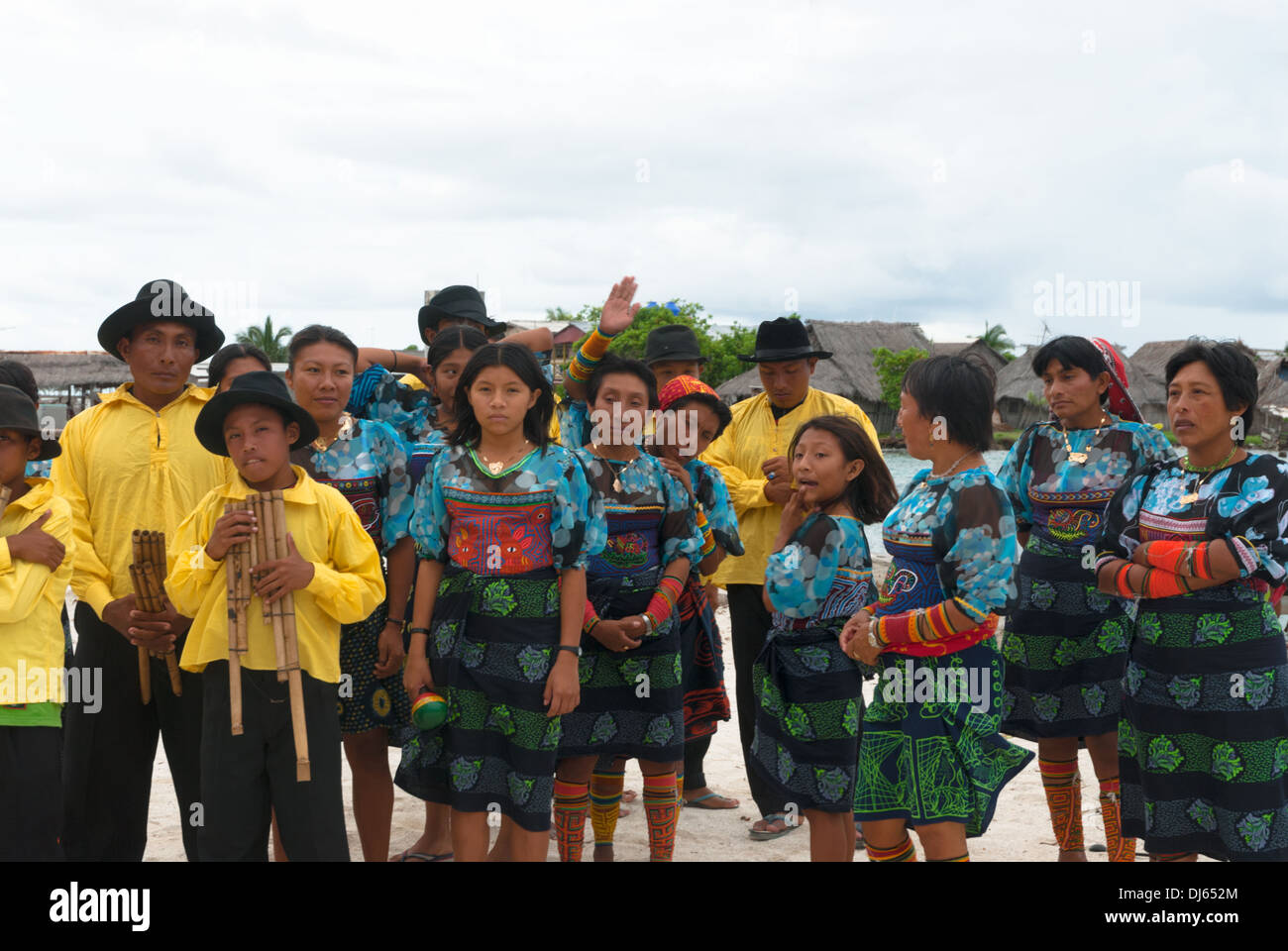 Kuna Indians off the coast of Panama Stock Photo