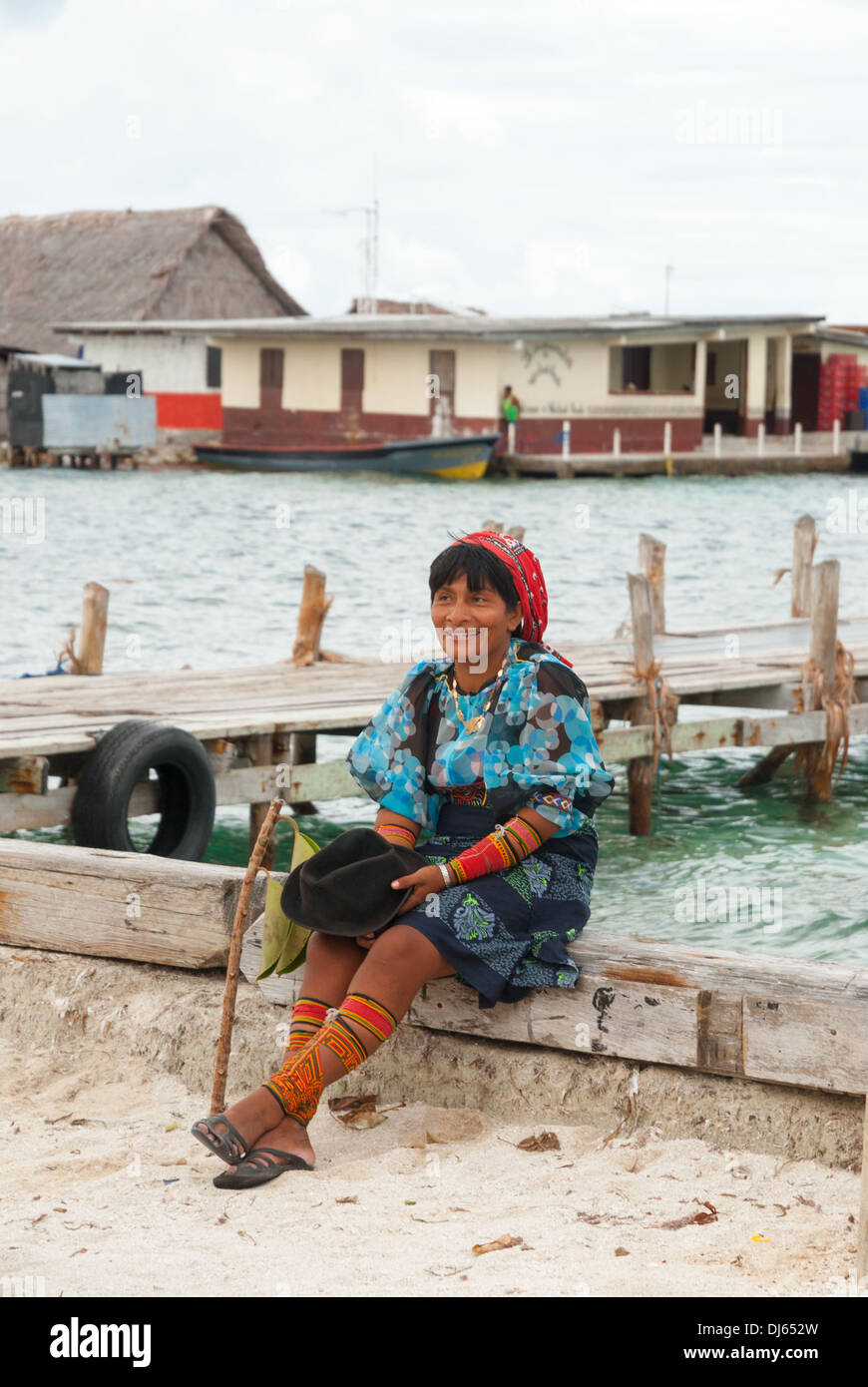 Kuna Indians off the coast of Panama Stock Photo