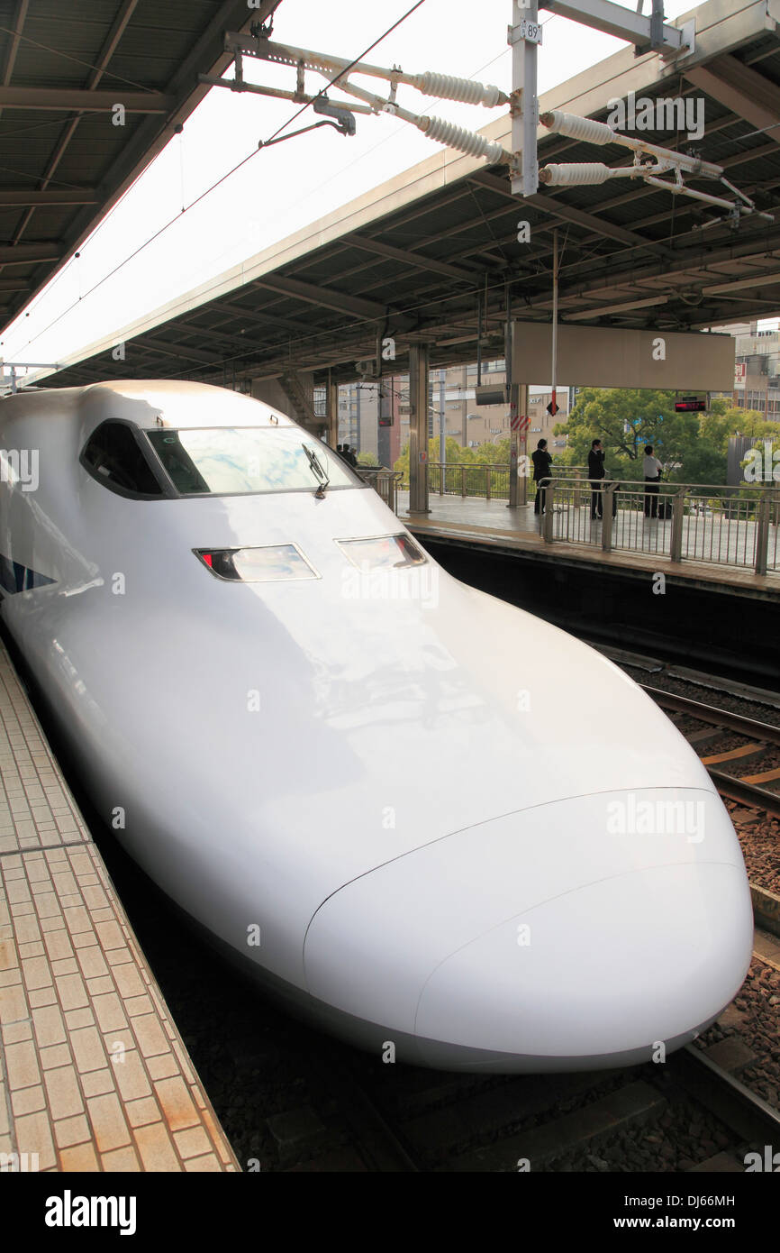 Japan, Nagoya, shinkansen high speed train locomotive, Stock Photo
