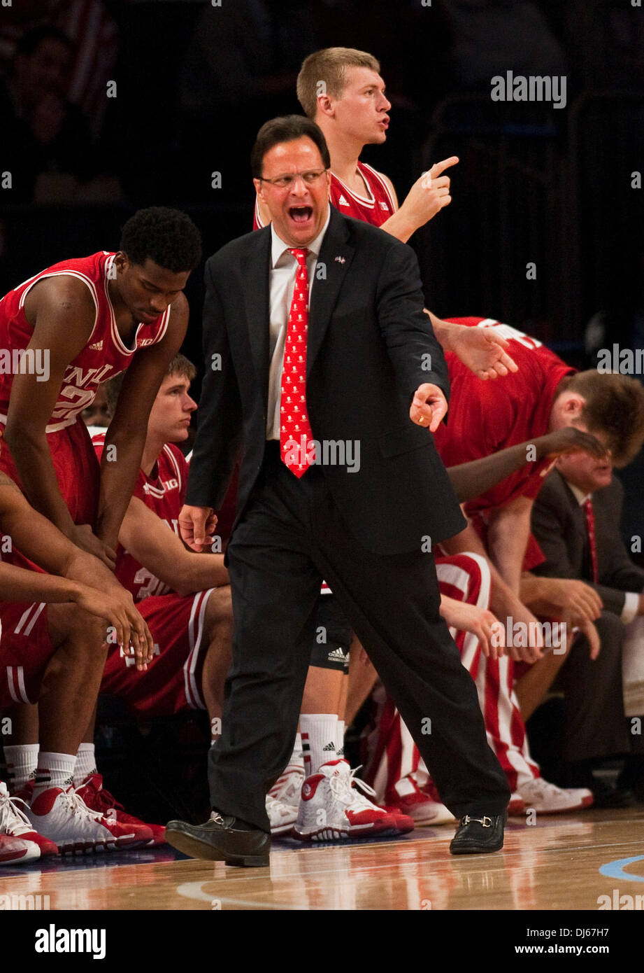 New York, New York, USA. 22nd Nov, 2013. Indiana's head coach Tom Crean ...