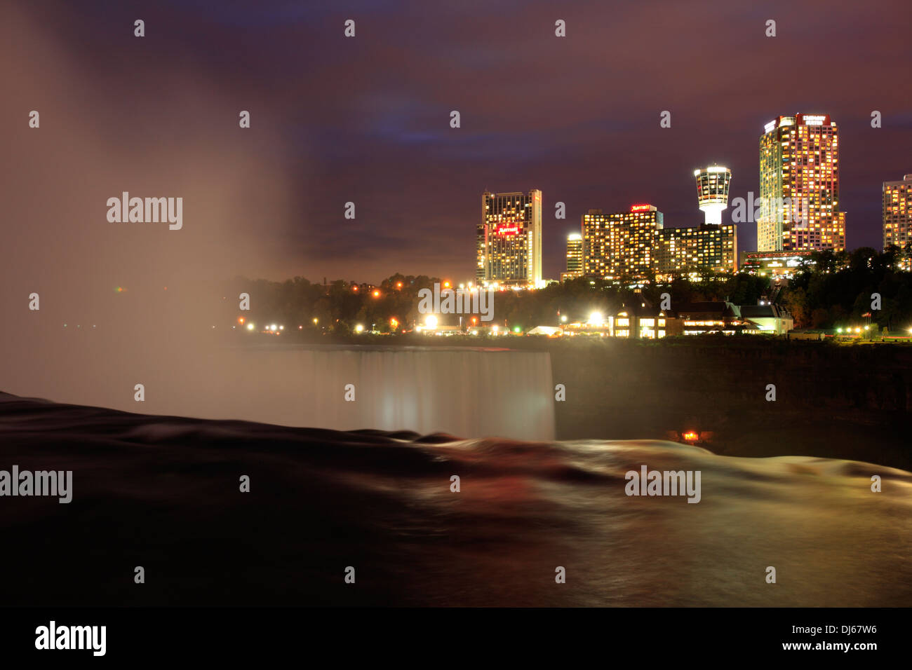 Niagara Falls at night, New York, USA Stock Photo Alamy