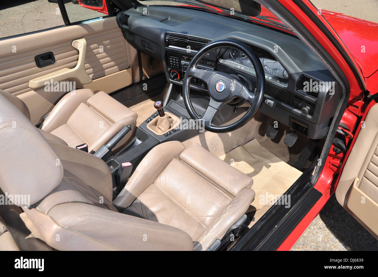 1990 Alpina C2 convertible based on BMW E30 325 German car. Beige leather  interor Stock Photo - Alamy