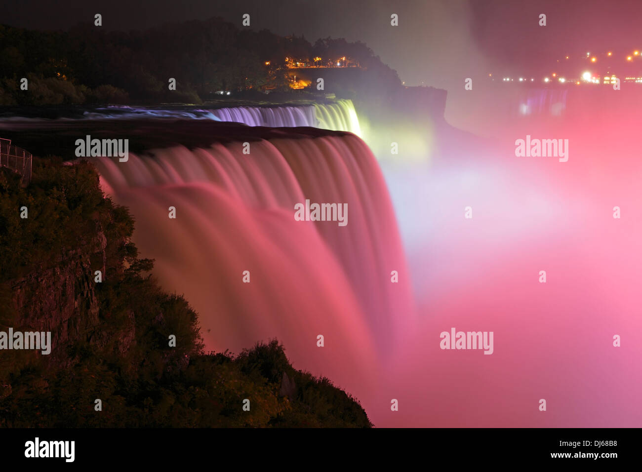 Niagara Falls at night, New York, USA Stock Photo Alamy