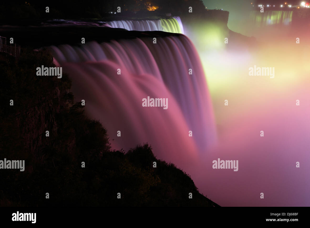 Niagara Falls at night, New York, USA Stock Photo Alamy