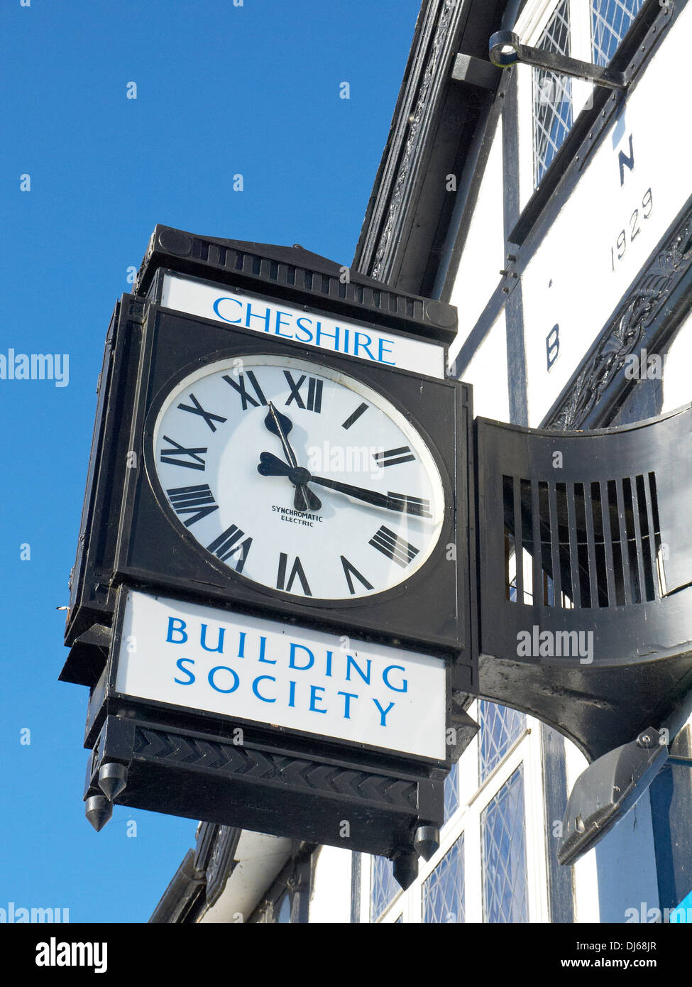 Cheshire Building Society clock in Northwich Cheshire UK Stock Photo