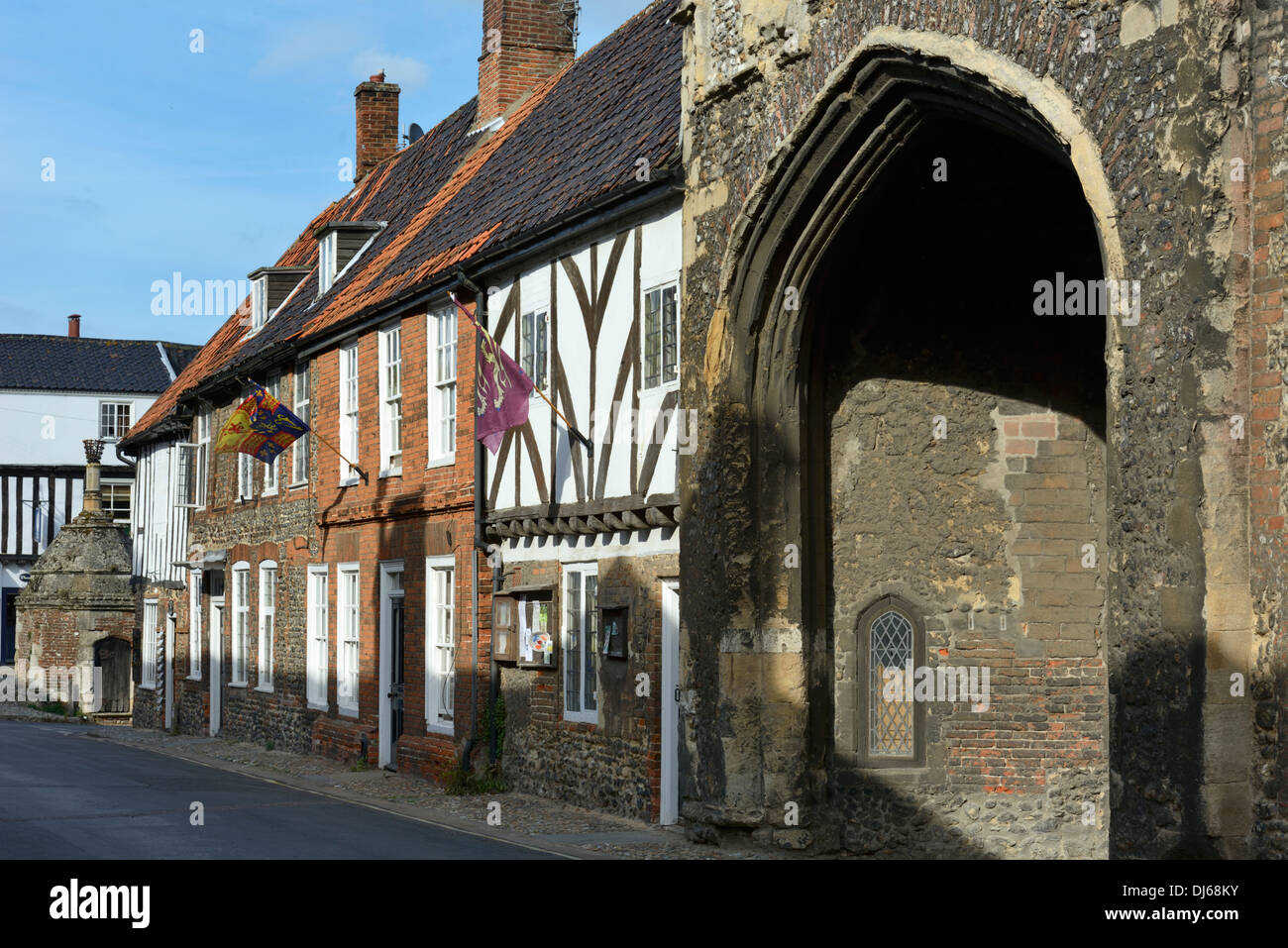 The Abbey entrance and medieval timberframed houses, High Street
