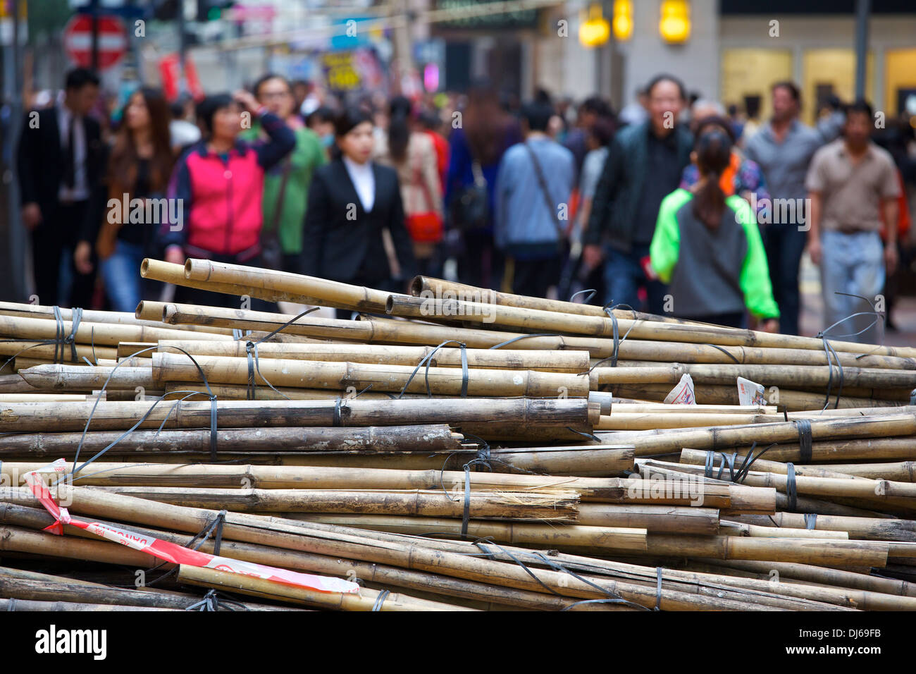 Stack of Bamboo Scaffolding in Russell Street, Causeway Bay, Hong Kong ...