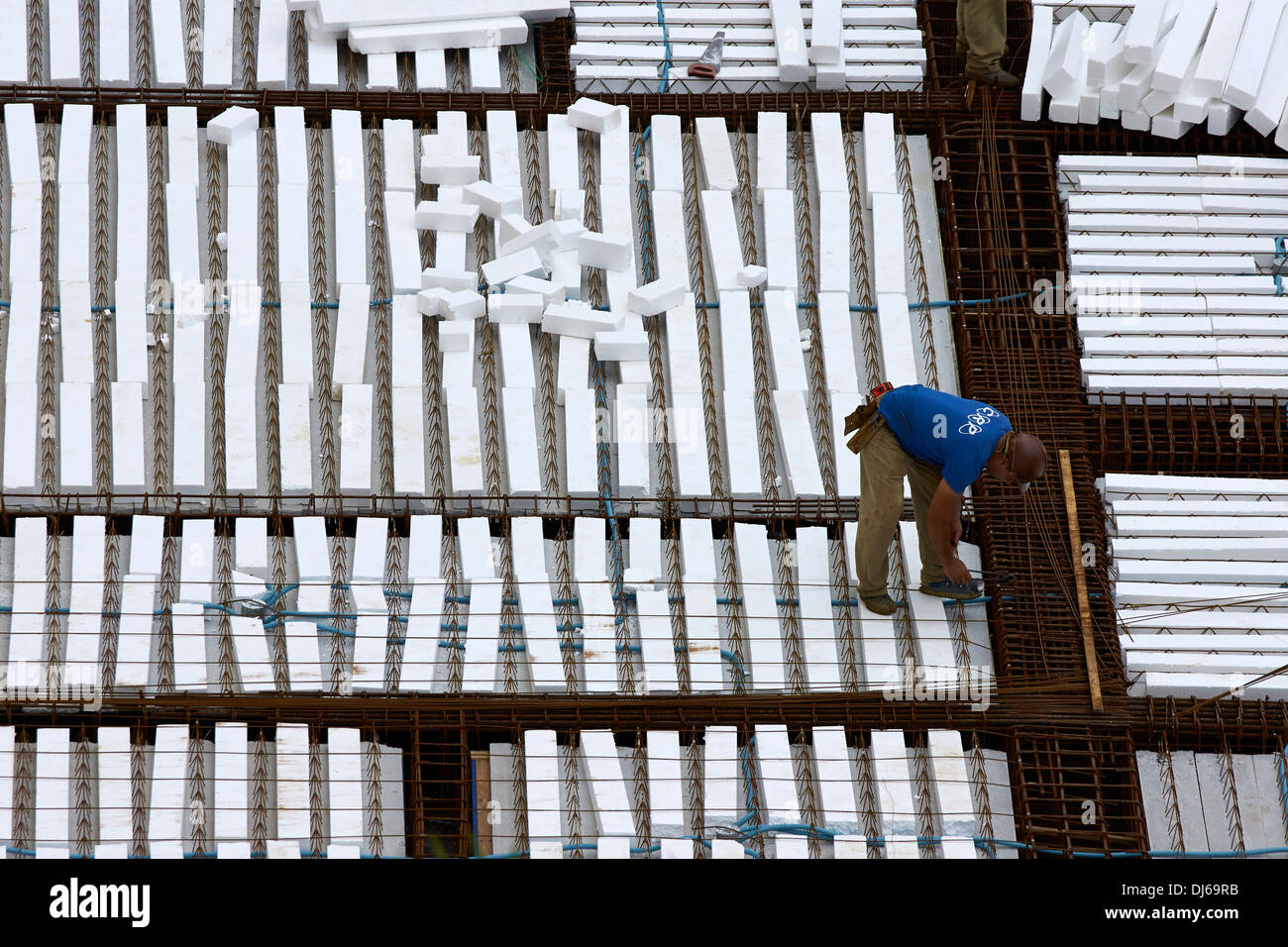 Laying of conduits for electrical installations Stock Photo Alamy