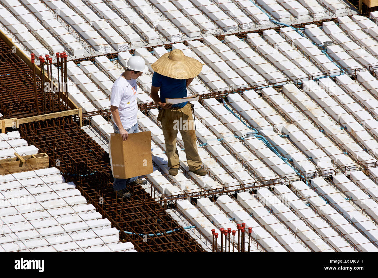 Laying of conduits for electrical installations Stock Photo Alamy