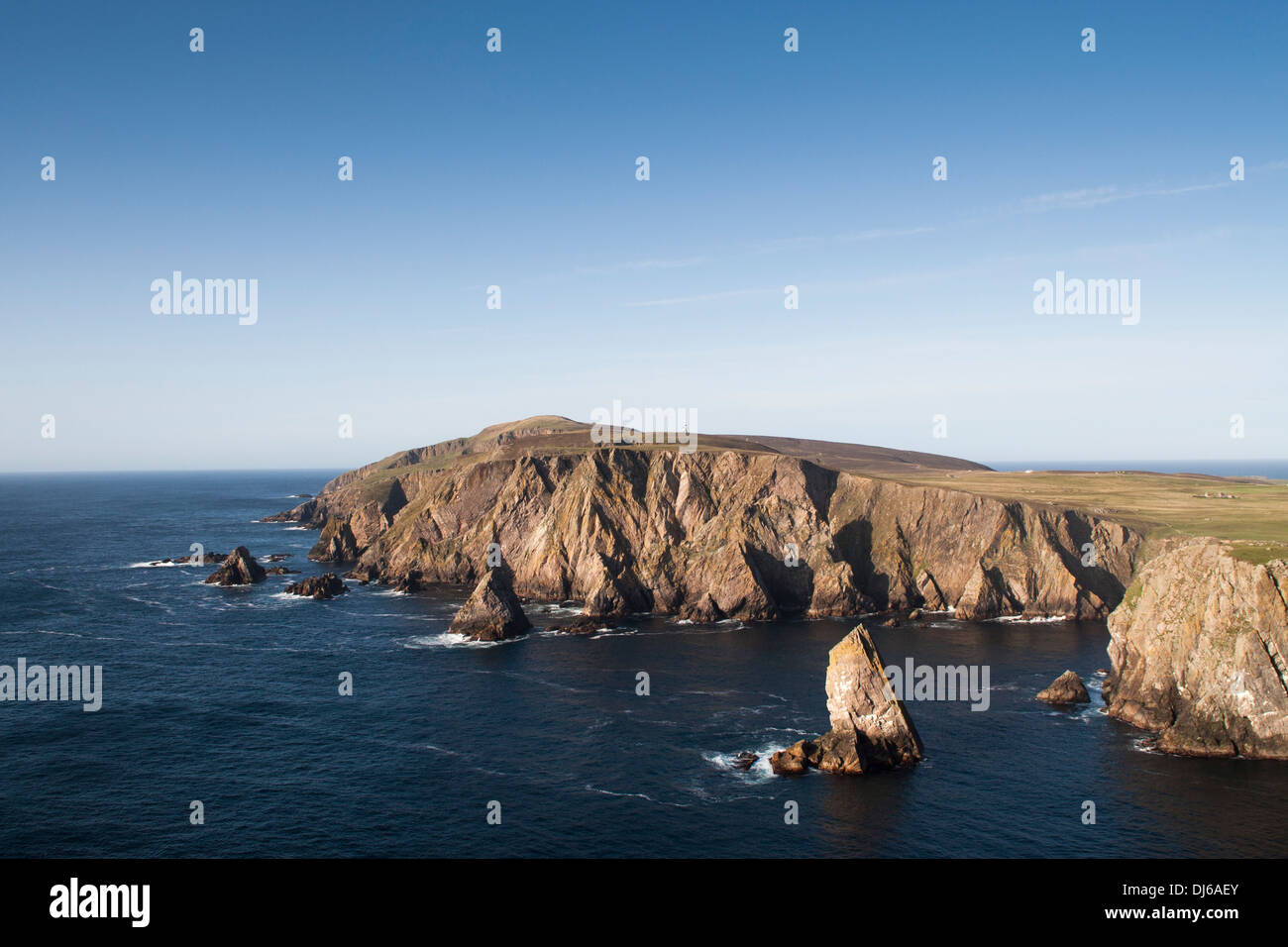 Cliffs on west side of Fair Isle, Shetland Stock Photo