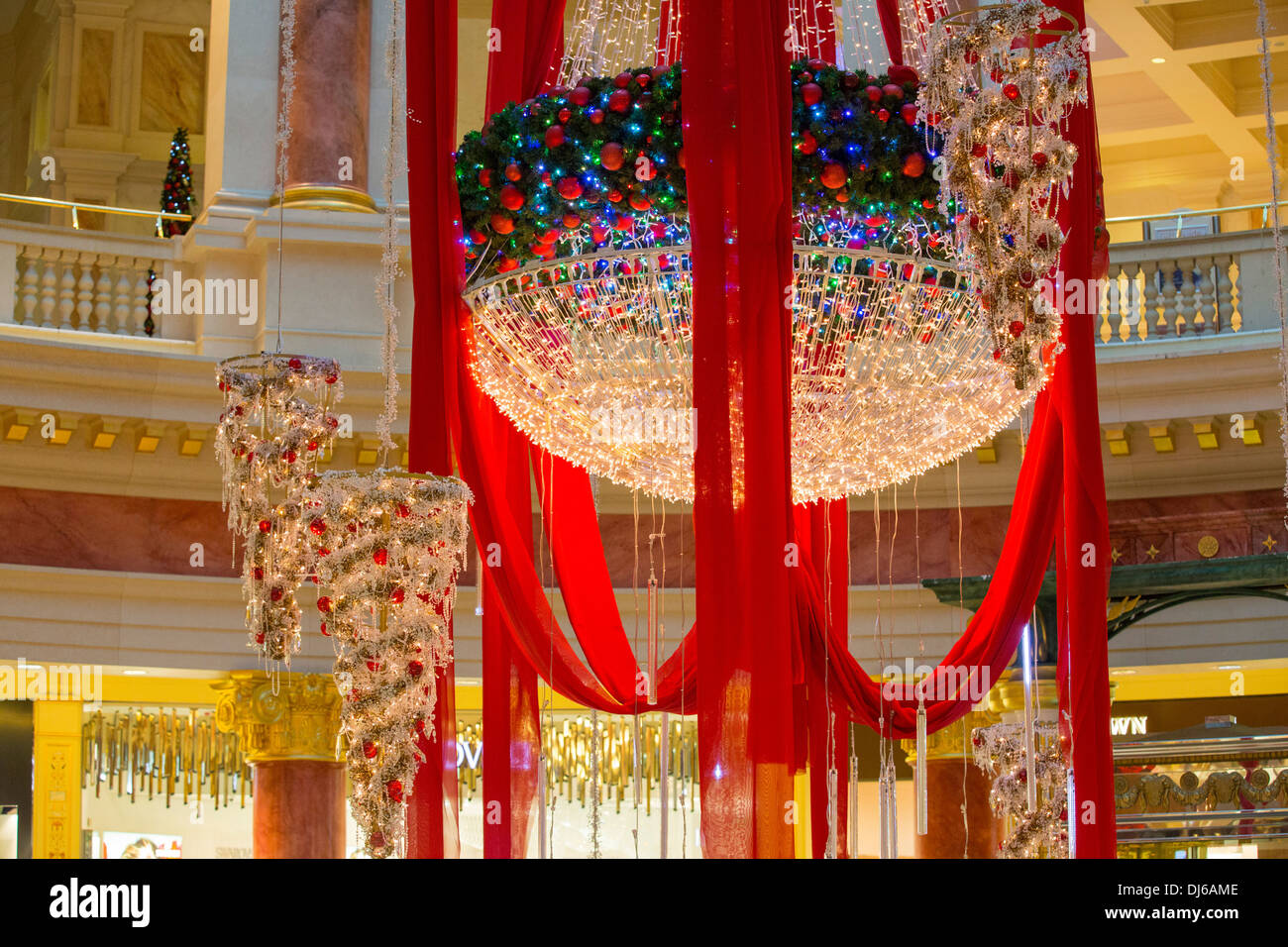 Christmas decorations at the Trafford Centre in Manchester, UK Stock