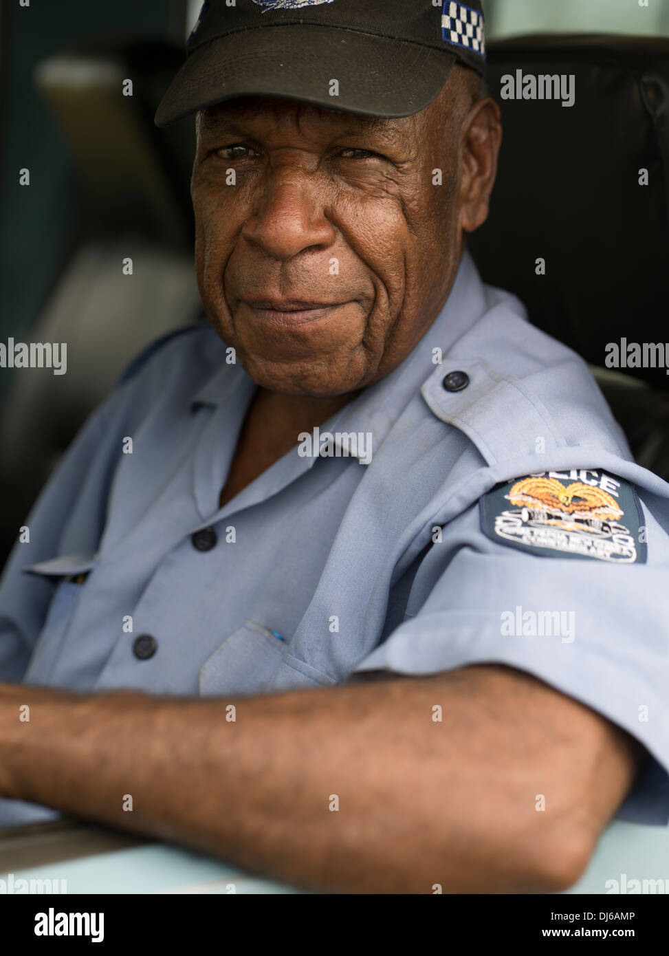 Papua New Guinea Police officer, Goroka Show, Papua New Guinea Stock Photo