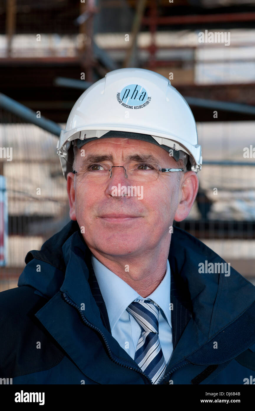 Jim Strang, Chief Executive of Parkhead Housing Association, is photographed in Parkhead Glasgow Stock Photo