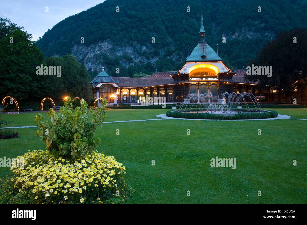 Europe. Switzerland, Canton Bern. Bernese Oberland, Interlaken. Casino Kursaal. Stock Photo