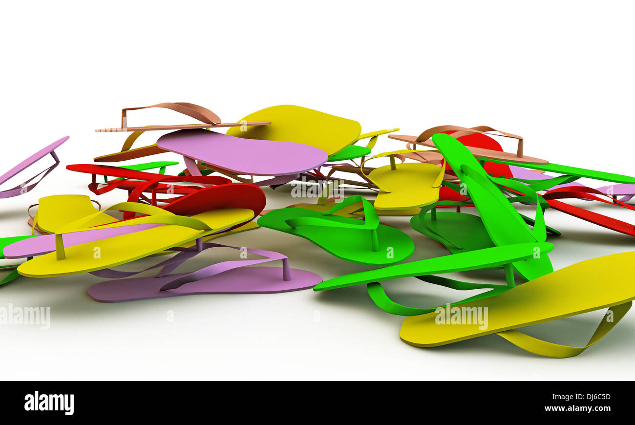 flip flops isolated on white background Stock Photo - Alamy