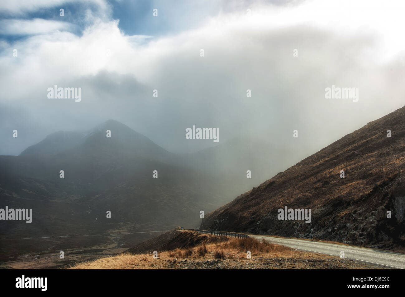 Mountain road in Isle of Skye, Scotland Stock Photo