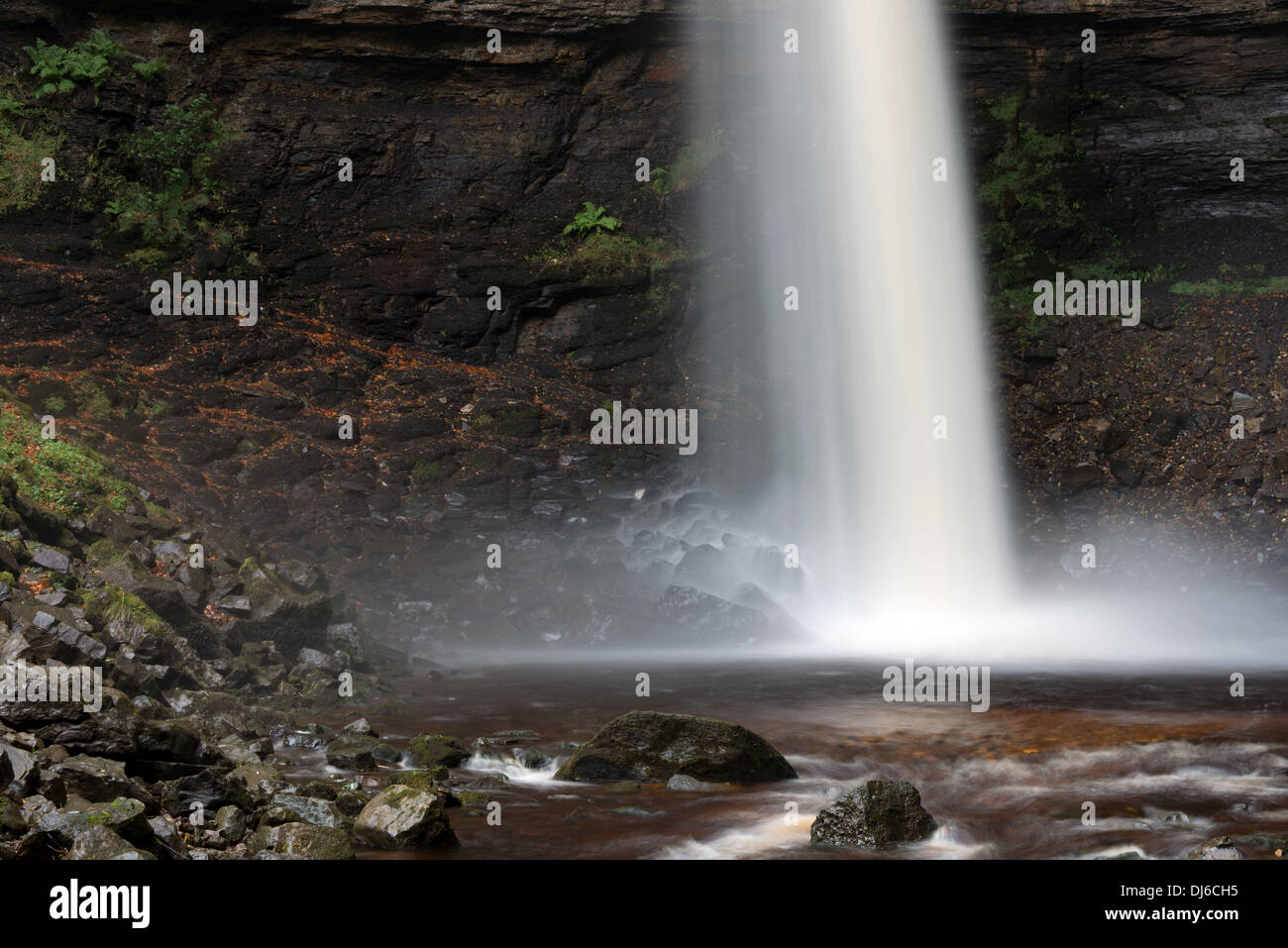 Hardraw force waterfall in Yorkshire Dales. Stock Photo