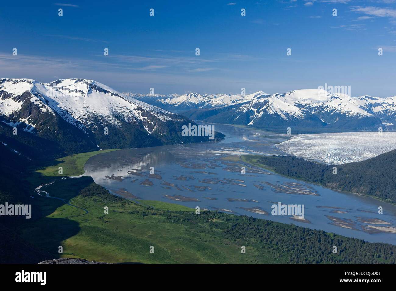 Aerial View Of Taku River And Taku Glacier, Inside Passage, Alaska
