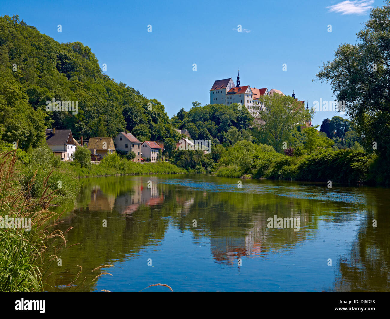 Colditz Castle with Mulde River, Saxony, Germany Stock Photo Alamy