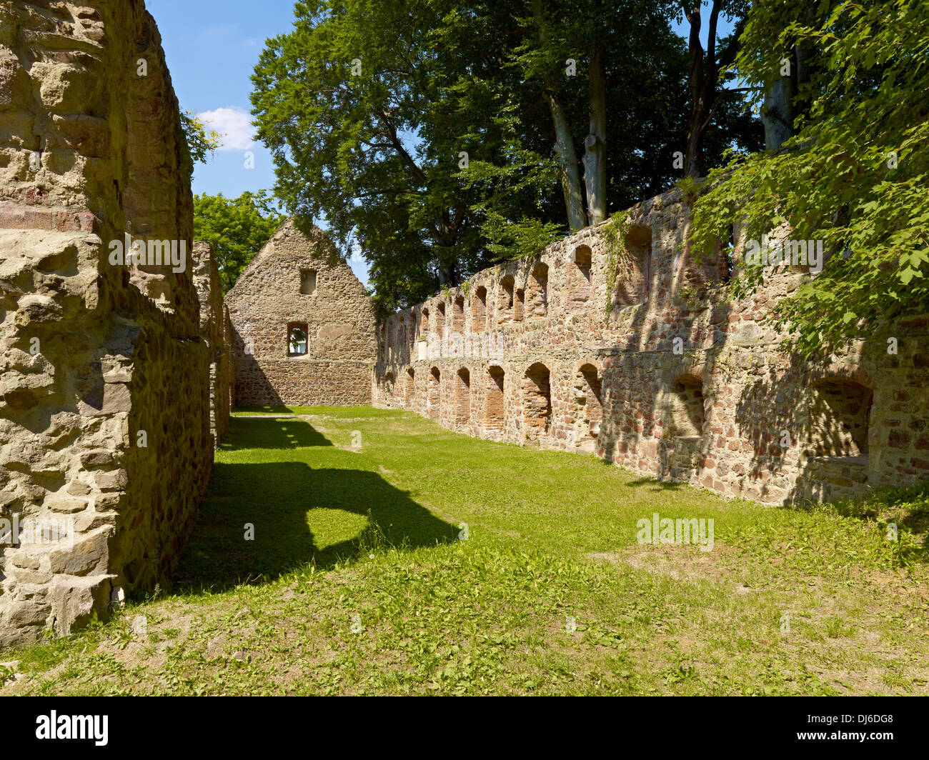 Ruined Abbey Nimbschen, Saxony, Germany Stock Photo
