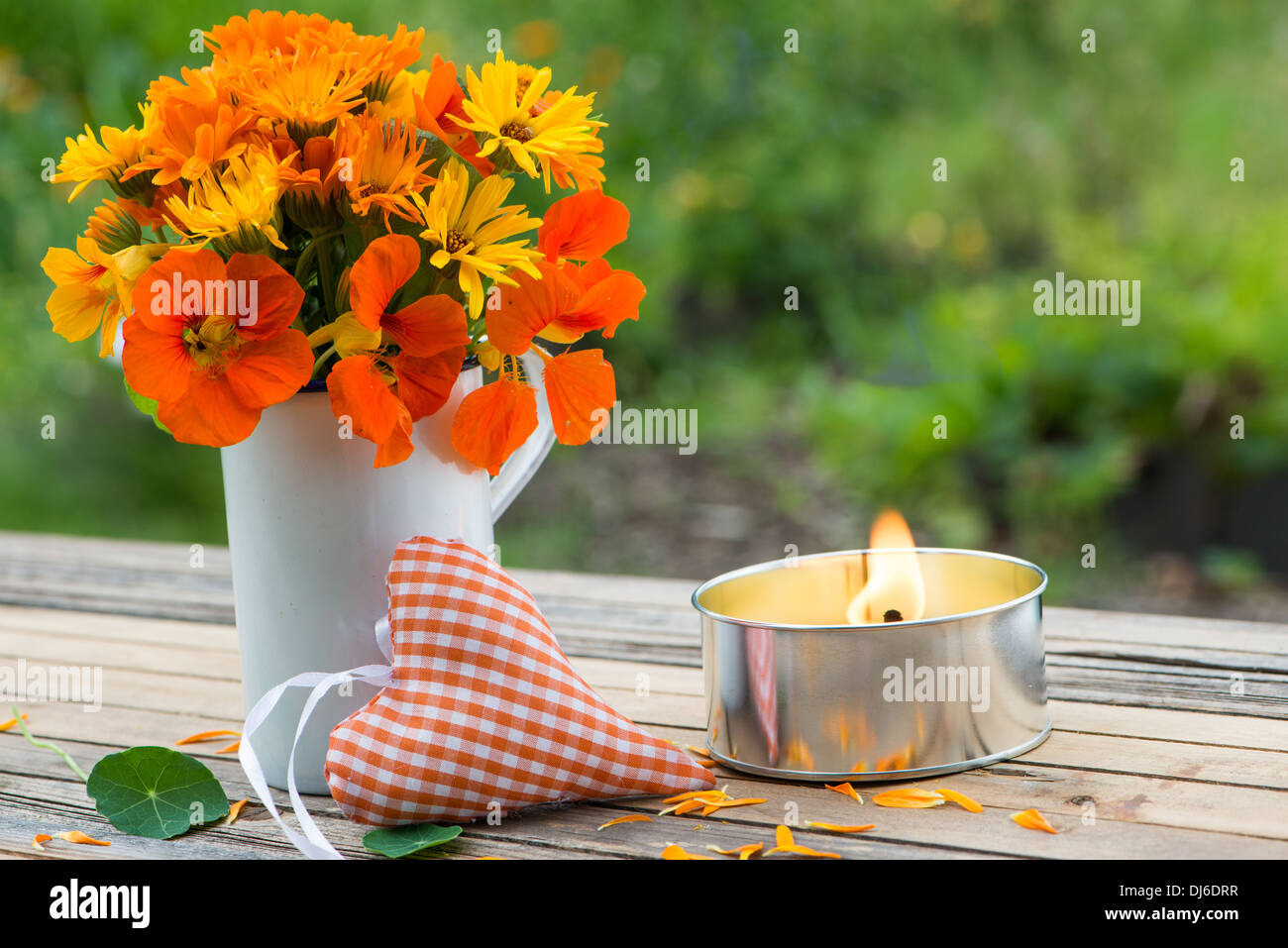 Marigolds in a pot hires stock photography and images Alamy