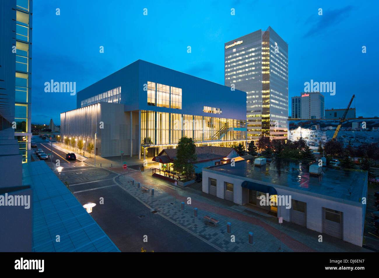 Night View Of The Dena'ina Civic & Convention Center In Anchorage ...