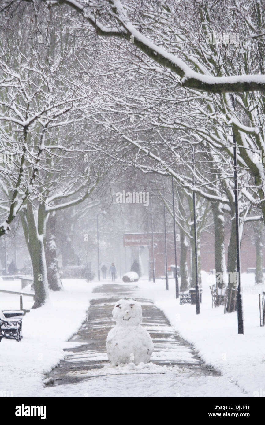 winter scene in hackney downs park east London Stock Photo