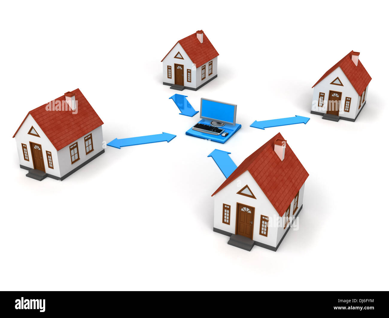 House Network with laptop Stock Photo - Alamy